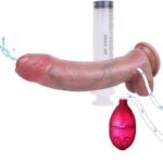 9.05 Inch Flesh Squirting Dildo Ejaculating Toy with Suction Cup Hands-Free Soft Cumming Dildos