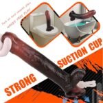 9.05 Inch Long Black Squirting Dildo Prepuce Glans Ejaculating Toy with Suction Cup Hands-Free Soft Cumming Dildos - Image 3