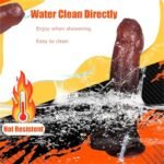 9.05 Inch Long Black Squirting Dildo Prepuce Glans Ejaculating Toy with Suction Cup Hands-Free Soft Cumming Dildos - Image 4