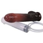 9.05 Inch Long Black Squirting Dildo Prepuce Glans Ejaculating Toy with Suction Cup Hands-Free Soft Cumming Dildos - Image 5