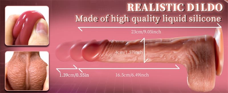 9.05 Inch Realistic Dildo with 5 Vibrating 3 Thrusting Swing Heating Dildo Vibrator with Remote Control 9