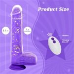 9.25 Inch Purple Thrusting Dildo Vibrator with 5 Thrusting Swinging & 7 Vibration Modes Realistic Soft Silicone Dildo - Image 6