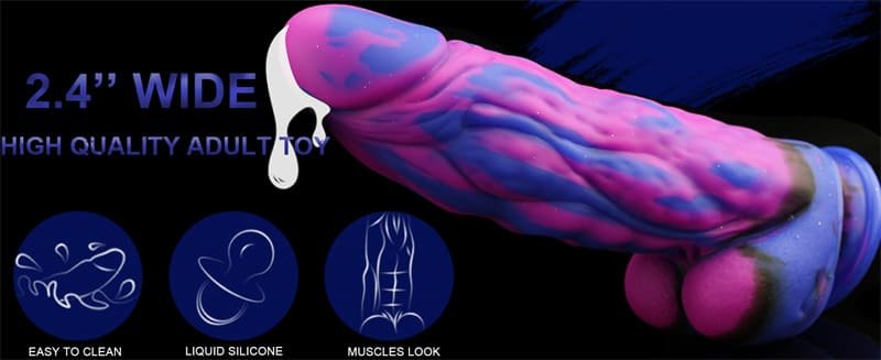 9.5 Inch Huge Fantasy Realistic Dildo 2.4 Inch in Diameter Soft Silicone Anal Dildo with Powerful Suction Cup 7