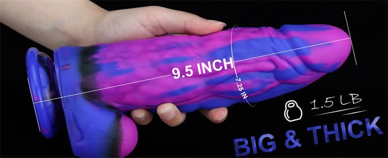 9.5 Inch Huge Fantasy Realistic Dildo 2.4 Inch in Diameter Soft Silicone Anal Dildo with Powerful Suction Cup 8