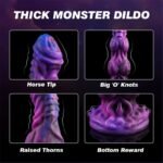 9.65 Inch Monster Dildo Fantasy Horse Dildo with 2 Big Knots, Thick Dog Dragon Dildos Huge Knot Dildos with Suction Cup - Image 4