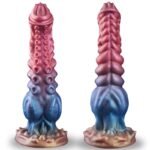 9.7 Inch Huge Fantasy Monster Tentacle Dildo, Hotsvibe Large Dragon Horse Alien Silicone Knotted Dildo with Suction Cup