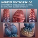 9.7 Inch Huge Fantasy Monster Tentacle Dildo, Hotsvibe Large Dragon Horse Alien Silicone Knotted Dildo with Suction Cup - Image 2