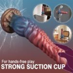 9.7 Inch Huge Fantasy Monster Tentacle Dildo, Hotsvibe Large Dragon Horse Alien Silicone Knotted Dildo with Suction Cup - Image 3