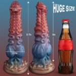 9.7 Inch Huge Fantasy Monster Tentacle Dildo, Hotsvibe Large Dragon Horse Alien Silicone Knotted Dildo with Suction Cup - Image 5