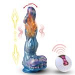 9.96 Inch Silicone Dog Knotting Dildo with 10 Thrusting & Vibrating Fantasy Dildo for Women with Remote Control