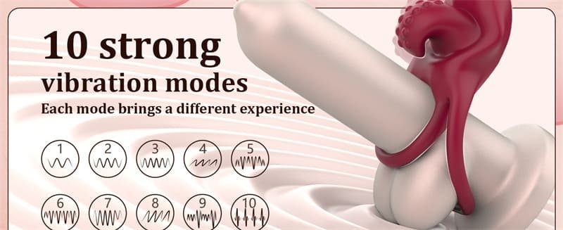 Adult Sex Toys Vibrating Cock Ring with Clitoral Vibrator, 10 Vibrations Pleasure Penis Ring Couples Sex Toys