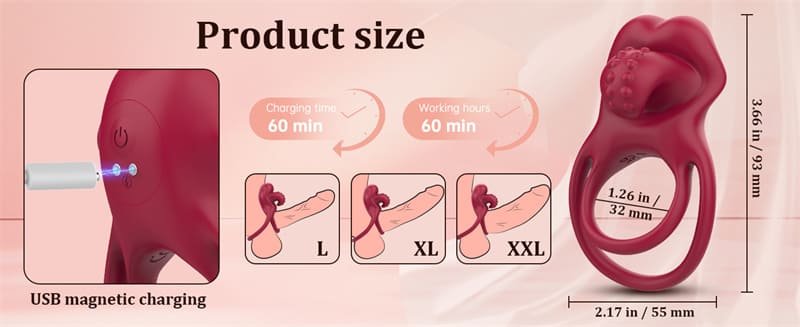 Adult Sex Toys Vibrating Cock Ring with Clitoral Vibrator, 10 Vibrations Pleasure Penis Ring Couples Sex Toys
