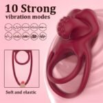 Adult Sex Toys Vibrating Cock Ring with Clitoral Vibrator, 10 Vibrations Pleasure Penis Ring Couples Sex Toys - Image 2