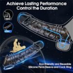Black Penis Sleeve Sex Toys Soft Reusable Penis Extender Delay Ejaculation Enhance Erection - Image 2