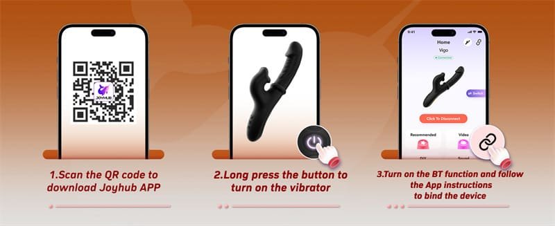 Black Thrusting Vibrator Sex Toys with 7 Thrusting & 10 Tongue Licking Vibrating Modes APP Rabbit Vibrator G Spot Dildos