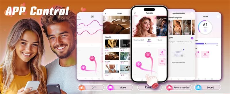 Black Thrusting Vibrator Sex Toys with 7 Thrusting & 10 Tongue Licking Vibrating Modes APP Rabbit Vibrator G Spot Dildos