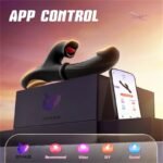 Black Thrusting Vibrator Sex Toys with 7 Thrusting & 10 Tongue Licking Vibrating Modes APP Rabbit Vibrator G Spot Dildos - Image 3