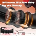 Black Thrusting Vibrator Sex Toys with 7 Thrusting & 10 Tongue Licking Vibrating Modes APP Rabbit Vibrator G Spot Dildos - Image 6