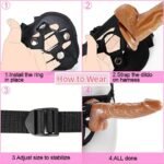 Brown Strap on Dildo with Harness, 8.31 Inch Wearable Realistic Dildo with Strong Suction Cup G Spot Stimulator - Image 4