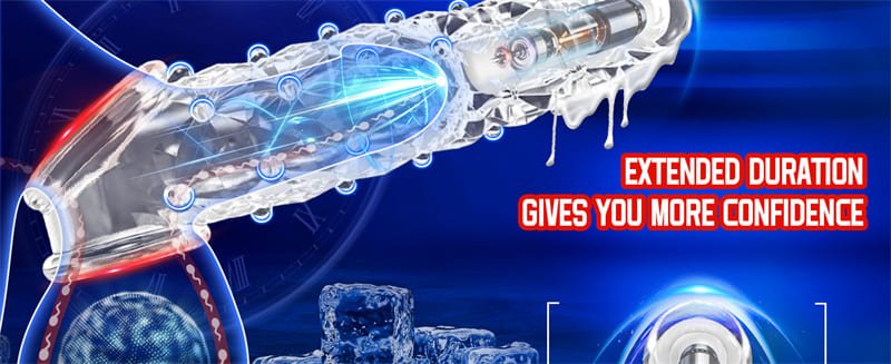 Clear Penis Sleeve Vibrating Cock Sleeve with Clitoral Stimulator Soft Graininess Shaped Penis Extender Sex Toy