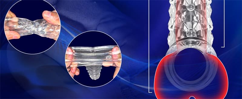 Clear Penis Sleeve Vibrating Cock Sleeve with Clitoral Stimulator Soft Graininess Shaped Penis Extender Sex Toy 6 Clear Penis Sleeve Vibrating Cock Sleeve with Clitoral Stimulator Soft Graininess Shaped Penis Extender Sex Toy