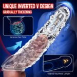 Clear Penis Sleeve Vibrating Cock Sleeve with Clitoral Stimulator Soft Graininess Shaped Penis Extender Sex Toy - Image 5