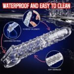 Clear Penis Sleeve Vibrating Cock Sleeve with Clitoral Stimulator Soft Graininess Shaped Penis Extender Sex Toy - Image 6