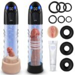 Electric Penis Pump with 10 Erection Training Modes Automatic Enlargers & Extend Pump for Men with 6 Cock Rings