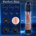 Electric Penis Pump with 10 Erection Training Modes Automatic Enlargers & Extend Pump for Men with 6 Cock Rings - Image 5