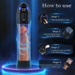 Electric Penis Pump with 10 Erection Training Modes Automatic Enlargers & Extend Pump for Men with 6 Cock Rings - Image 7