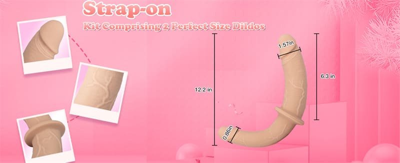 Flesh Double Ended Dildo Womens Sex Toys Silicone Strap On Dildo for Women Lesbians & Couples Big Anal Dildo Sex Toys