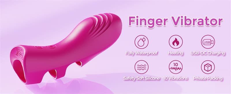 Hotsvibe Finger Vibrator with 10 Vibrations & Heating Function Clitoral G-Spot Nipple Butterfly Vibrators