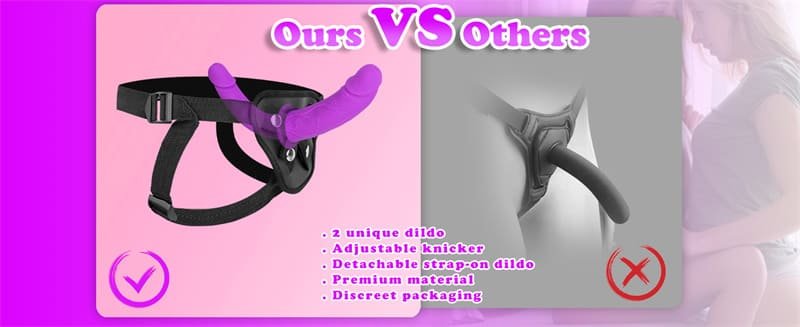 Hotsvibe Harness Strap-on Dildo Silicone Double Ended Dildo for Women Strap On Harness Big Anal Dildo Sex Toys