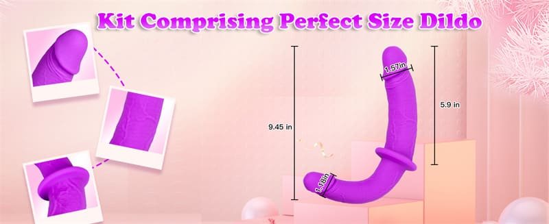 Hotsvibe Harness Strap-on Dildo Silicone Double Ended Dildo for Women Strap On Harness Big Anal Dildo Sex Toys