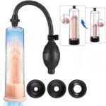 Hotsvibe Manual Penis Pump Sex Toys for Men Penis Extender with 3pcs Suction Sleeves Extend Vacuum Pump