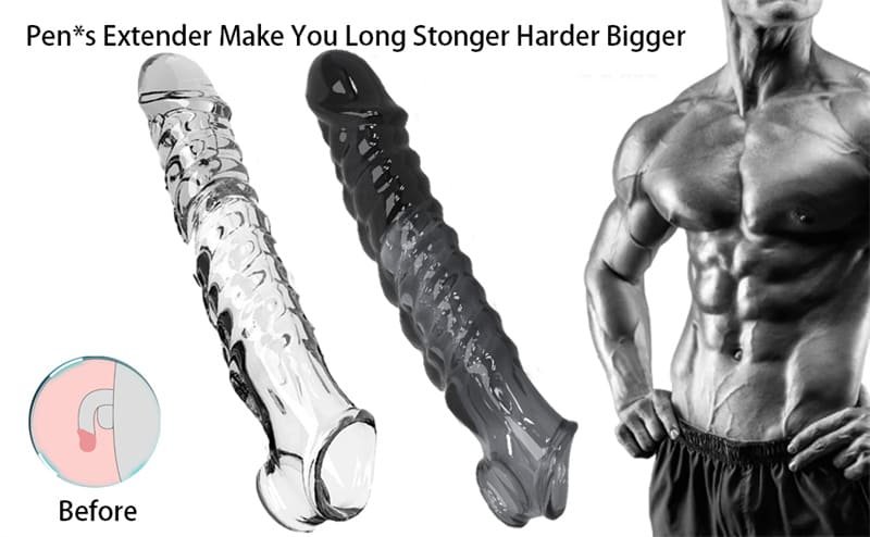 Hotsvibe Reusable Penis Sleeve Extender for Men Soft Black Cock Sleeve Girth Enhancer Sleeve Enlargement