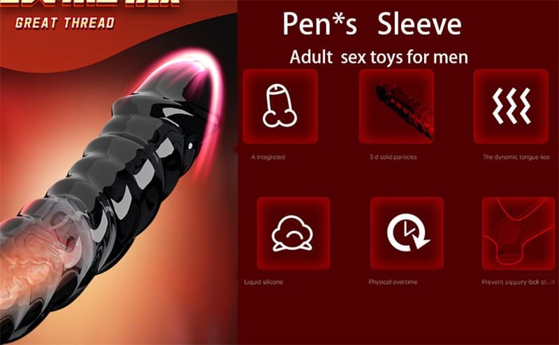 Hotsvibe Reusable Penis Sleeve Extender for Men Soft Black Cock Sleeve Girth Enhancer Sleeve Enlargement