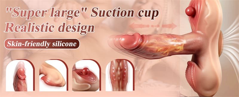 Hotsvibe Sex Toys Sit and Ride Thrusting Dildo Vibrator with Heated 10 Thrusting & 7 Vibrating for G Spot Stimulation