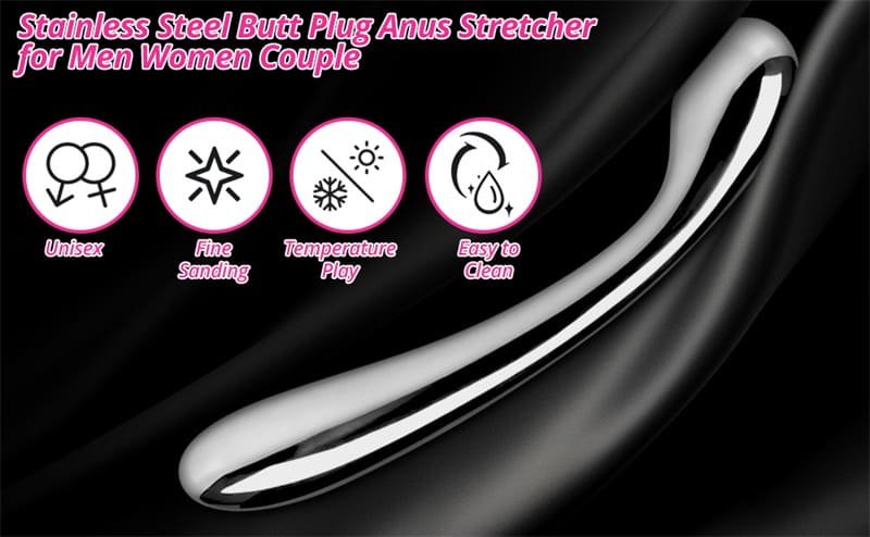 Hotsvibe Stainless Steel Anal Plug 8.66 Inch Double Ended Metal Dildo Prostate Massager for G spot Stimulation 9