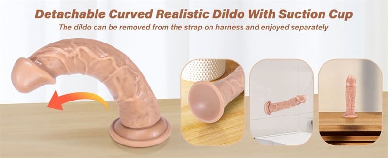 Hotsvibe Strap On Dildo Harness Set with Suction Cup Adjustable Harness Realistic Silicone Dildos for Lesbian