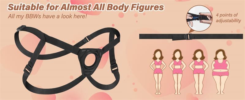 Hotsvibe Strap On Dildo Harness Set with Suction Cup Adjustable Harness Realistic Silicone Dildos for Lesbian