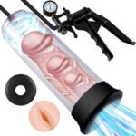 Hotsvibe Vacuum Penis Pump Adult Toys Penis Pump Enlarger Device with 1 Pcs Lifelike Vagina Sleeve