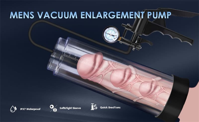 Hotsvibe Vacuum Penis Pump Adult Toys Penis Pump Enlarger Device with 1 Pcs Lifelike Vagina Sleeve 8