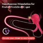 Hotsvibe Vibrating Cock Ring with Rose Clitoral Stimulator Penis Ring Vibrator with 7 Vibrations Male Couple Sex Toy - Image 2