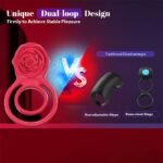 Hotsvibe Vibrating Cock Ring with Rose Clitoral Stimulator Penis Ring Vibrator with 7 Vibrations Male Couple Sex Toy - Image 4