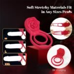 Hotsvibe Vibrating Cock Ring with Rose Clitoral Stimulator Penis Ring Vibrator with 7 Vibrations Male Couple Sex Toy - Image 6