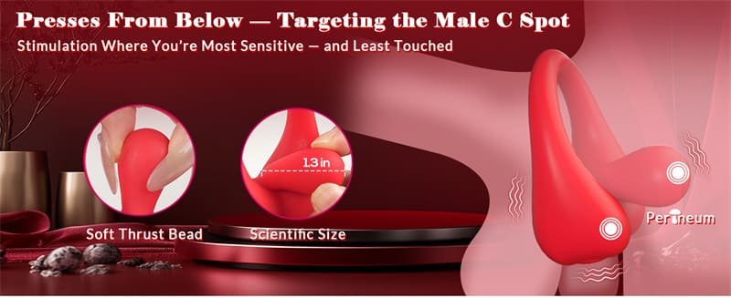 Hotsvibe Vibrating Penis Ring with 360° Adjustable Tongue Clitoral Taint Testicle Stimulator & 9 Vibration Modes