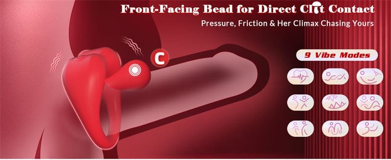 Hotsvibe Vibrating Penis Ring with 360° Adjustable Tongue Clitoral Taint Testicle Stimulator & 9 Vibration Modes