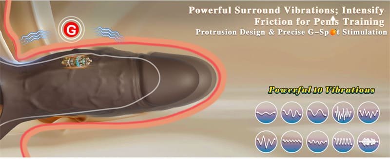 Hotsvibe Vibrating Penis Sleeve Cock Ring for Penis Testicles G Spot Penis Extender Vibrator