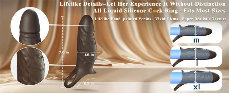 Hotsvibe Vibrating Penis Sleeve Cock Ring for Penis Testicles G Spot Penis Extender Vibrator